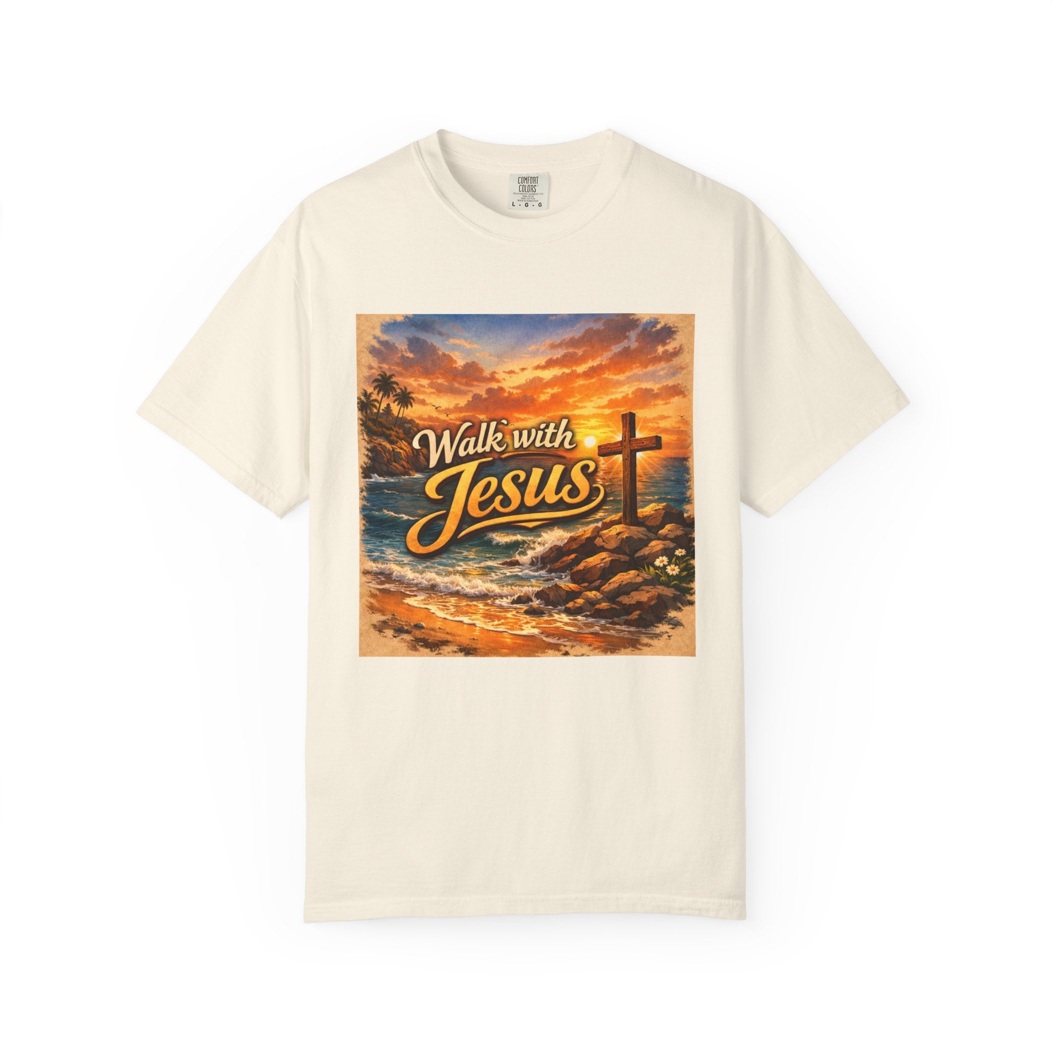 Walk With Jesus T-Shirt — Sunset Cross Christian Tee