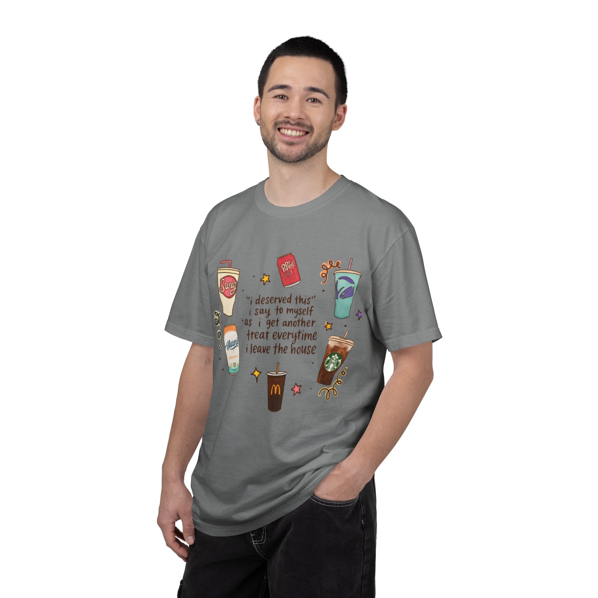 Coffee Treats Graphic T-Shirt — “I Deserved This” Cute Beverage Design