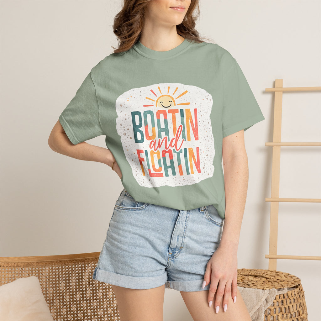 Boatin' and Floatin' T-Shirt — Retro Sun Summer Boating Tee