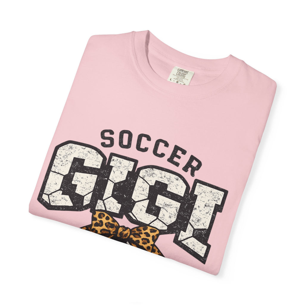 Soccer Gigi T-Shirt — Leopard Bow Soccer Mom Shirt