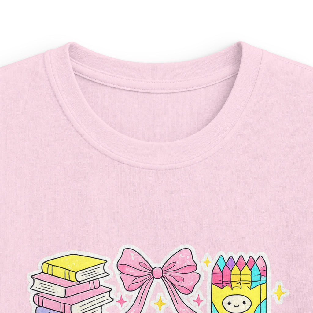 Kids Tee — Cute Pastel School Icons Design with Name "Aurora"