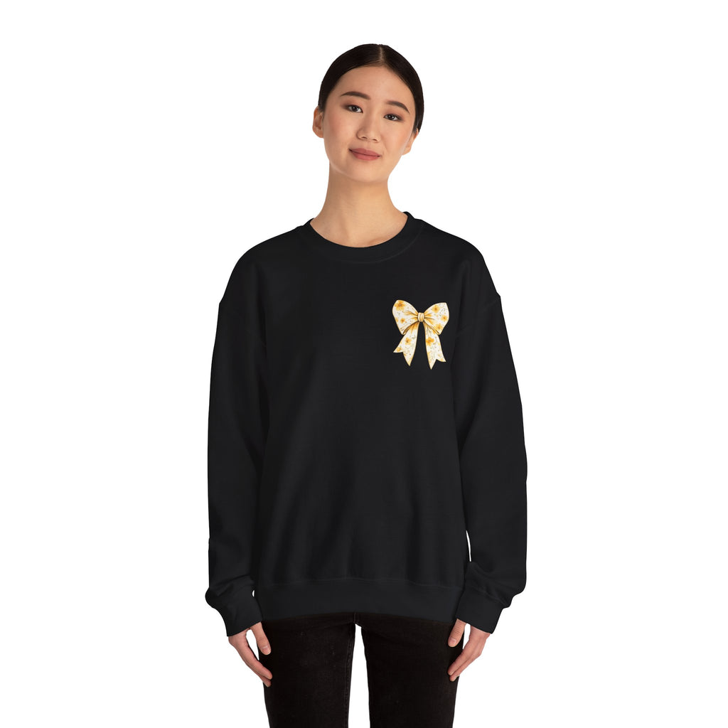Crewneck Sweatshirt — “God Says You Are” Inspirational Bow Graphic
