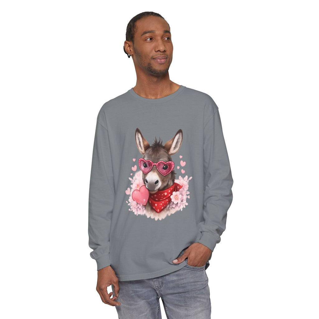 Donkey with Heart Sunglasses Long Sleeve Tee