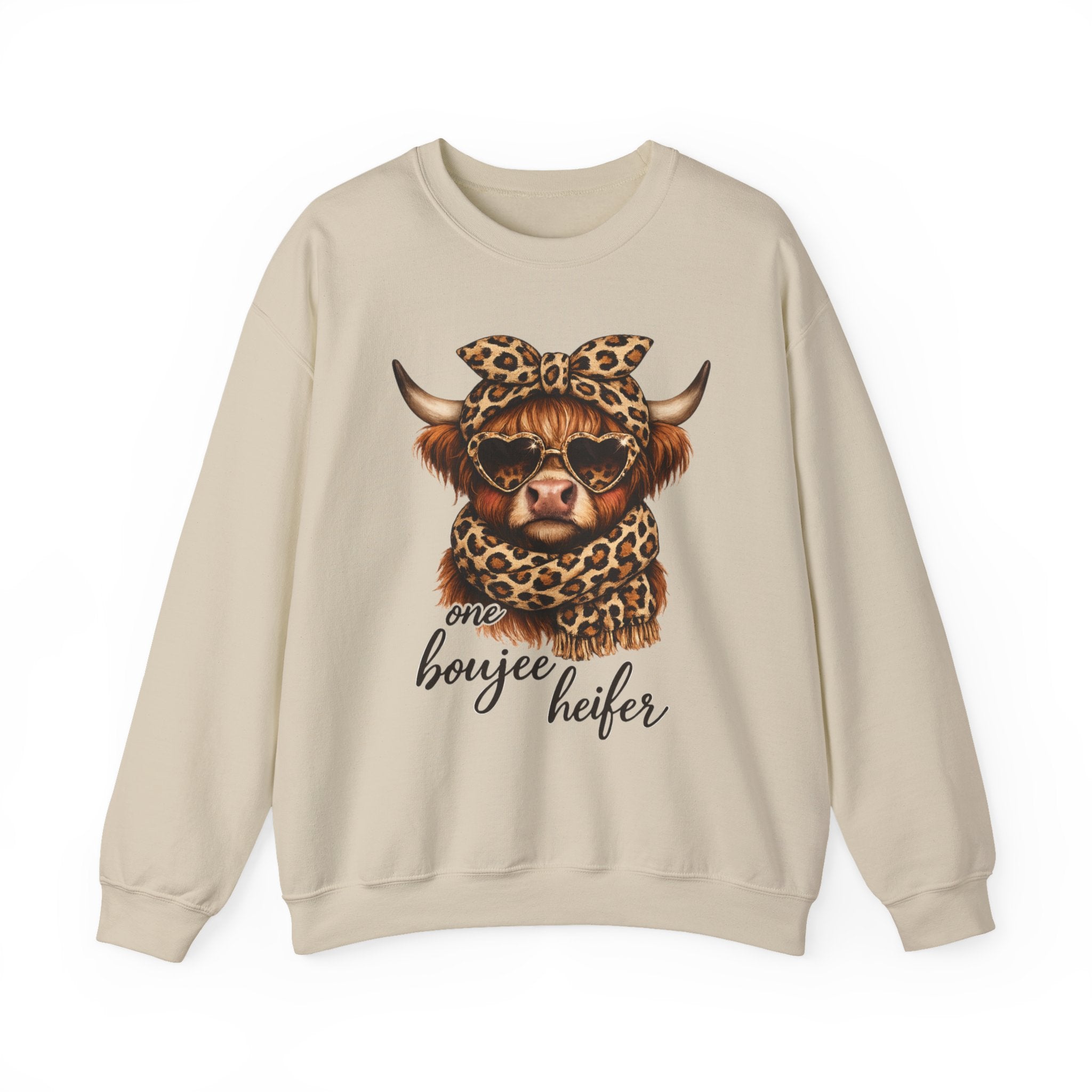 Boujee Heifer Leopard Cow Sweatshirt