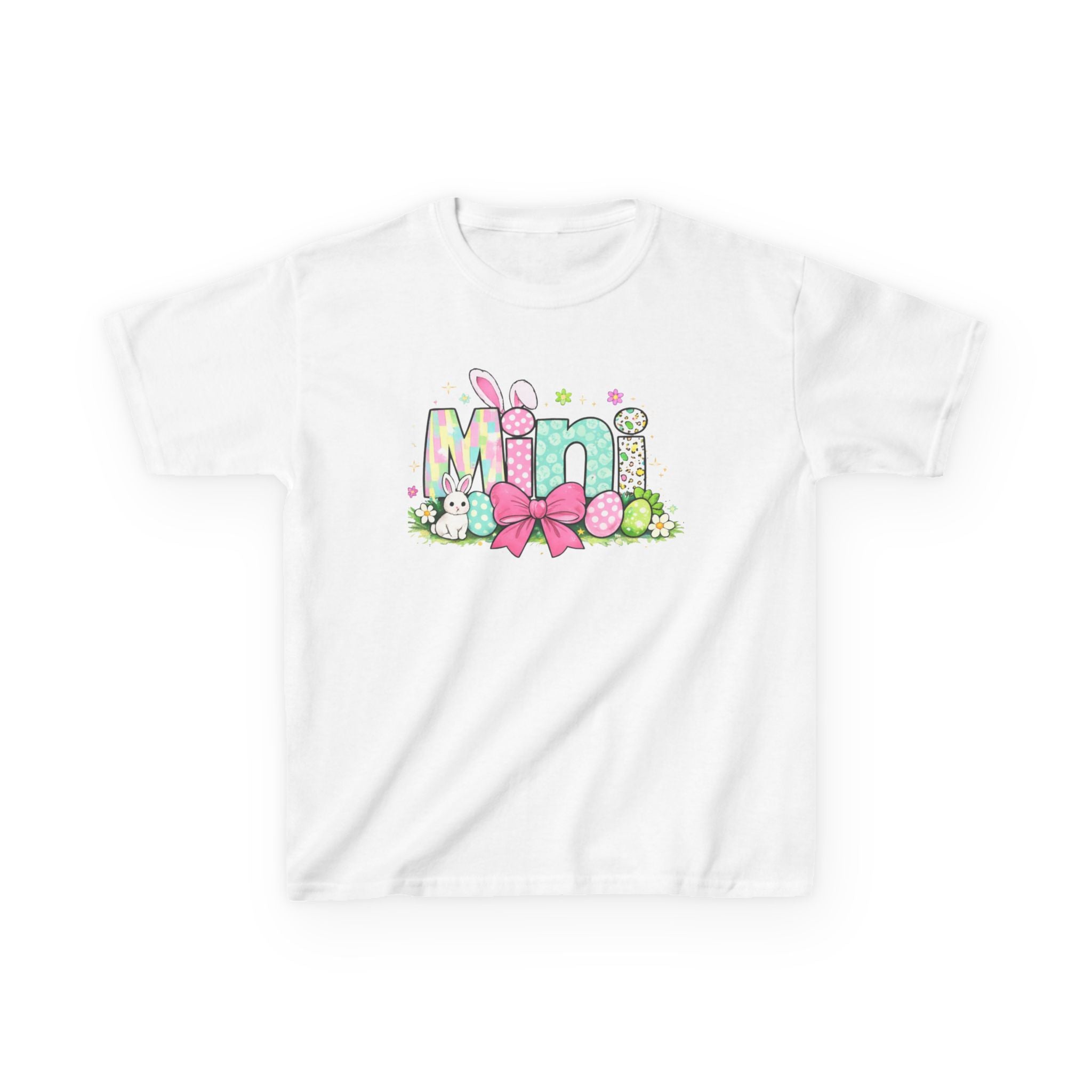 Kids Tee — "Mini" Easter Bunny Floral Design