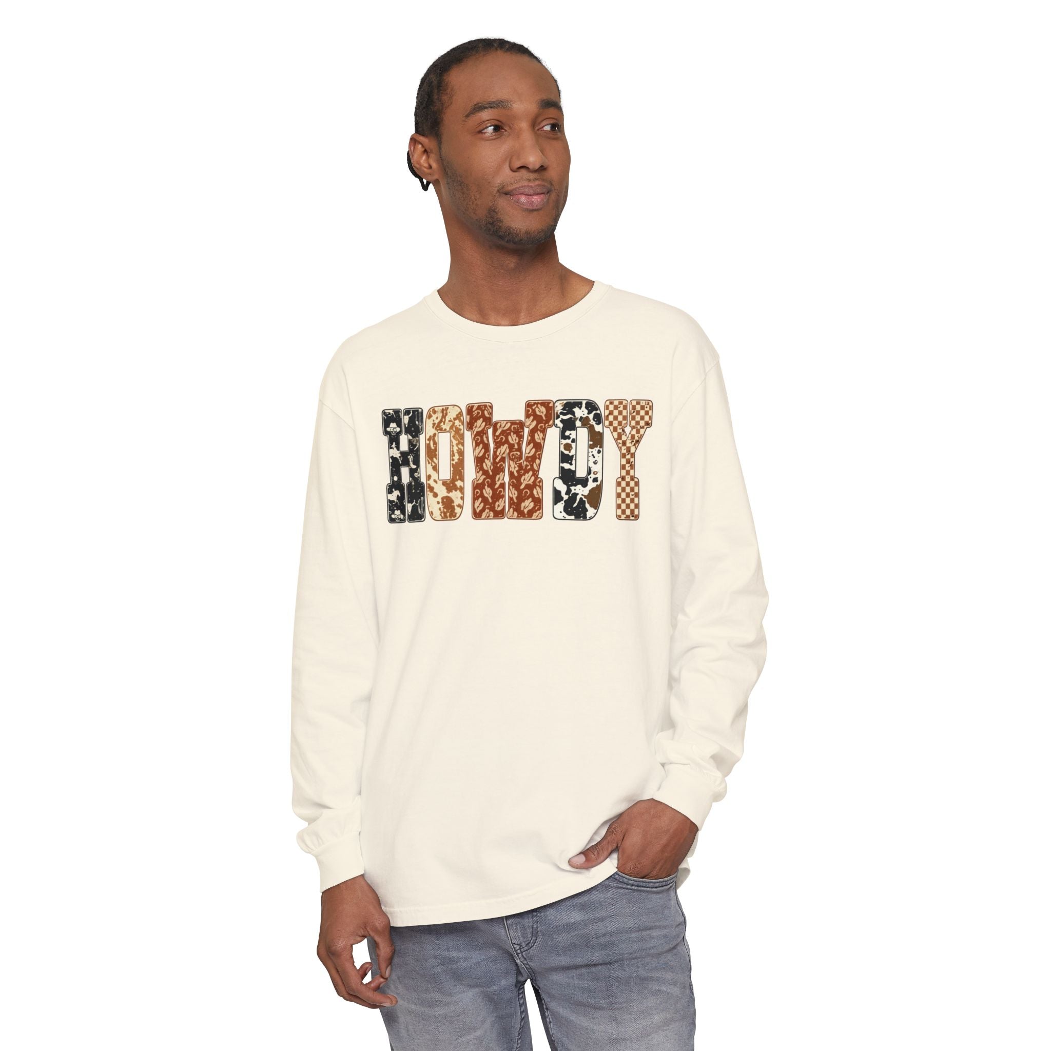 Howdy Pattern Long Sleeve Tee