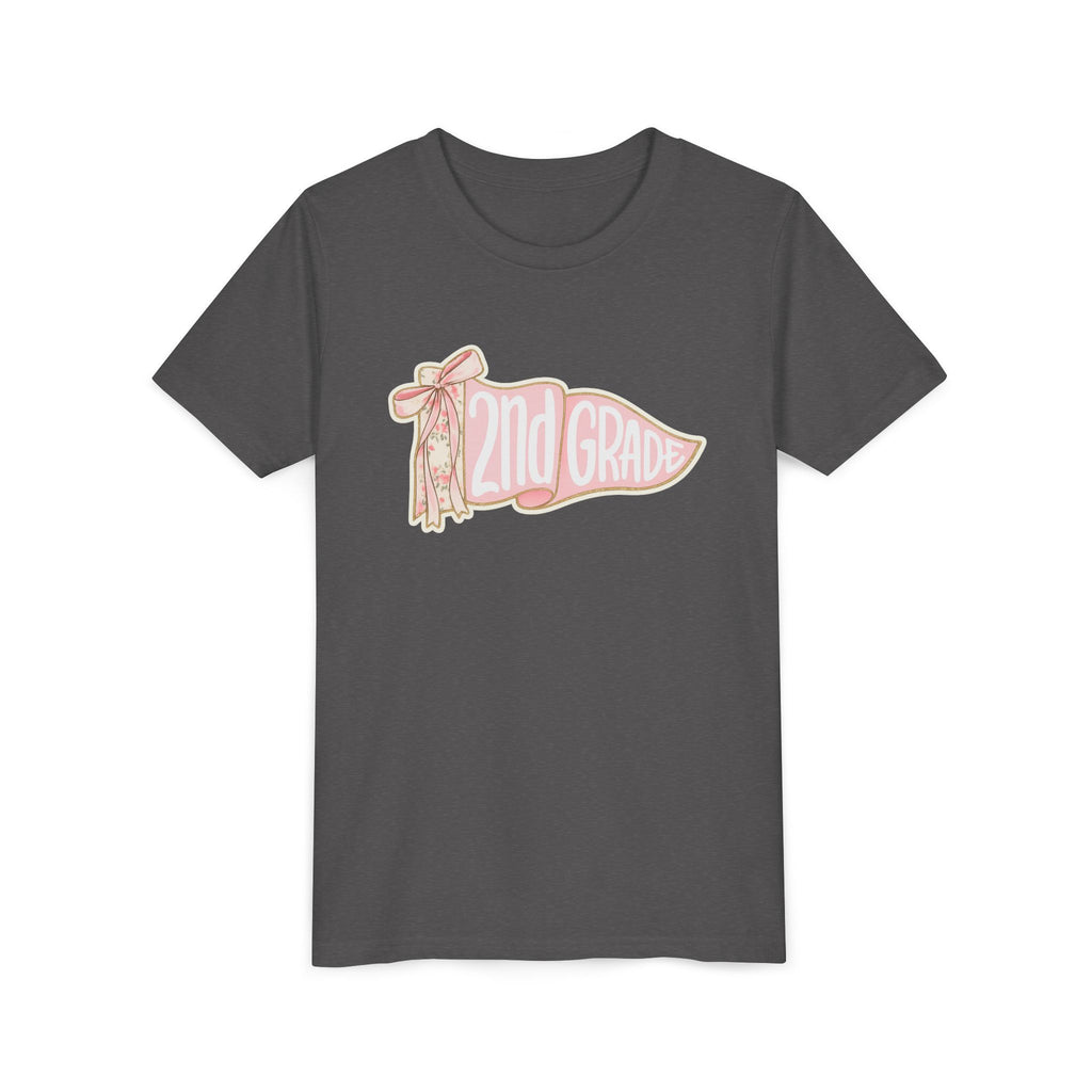 2nd Grade Pennant Kids T‑Shirt — Cute Pink Back-to-School Tee for Girls