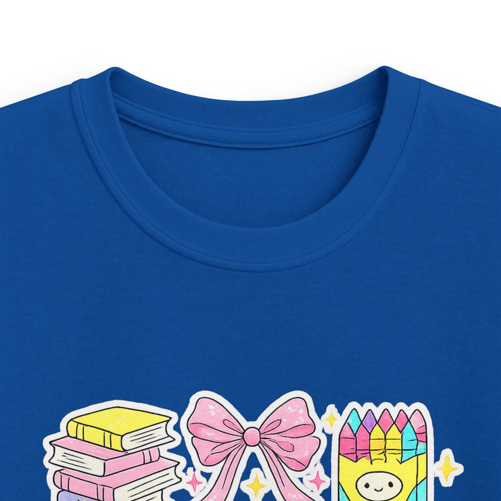 Kids Tee — Cute Pastel School Icons Design with Name "Aurora"
