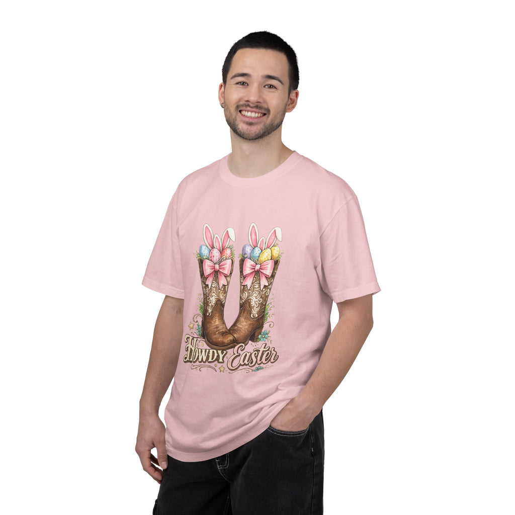 Howdy Easter Cowboy Boots T-Shirt — Western Easter Graphic Tee