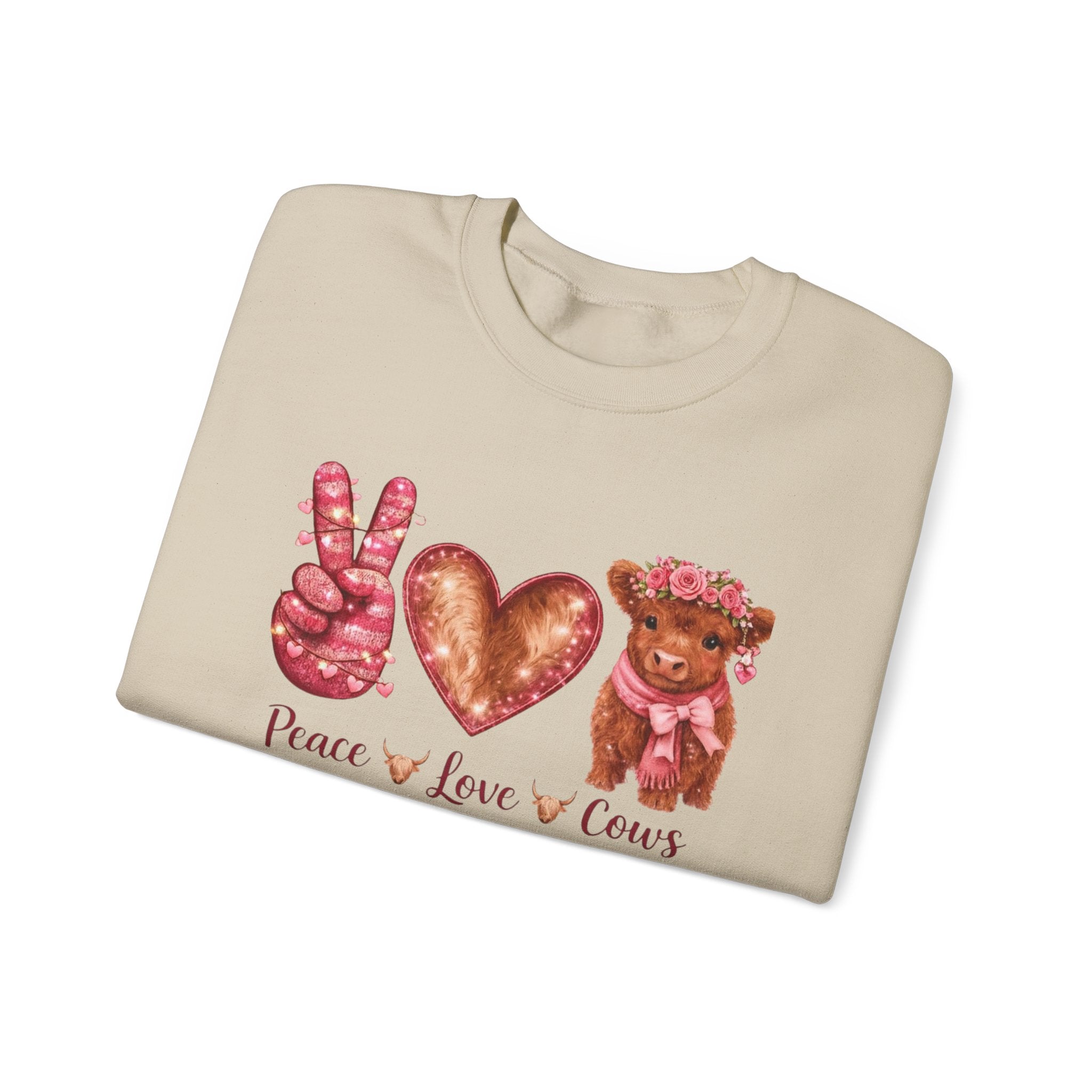 Peace Love Cows Crewneck Sweatshirt — Cute Cow Graphic Pullover