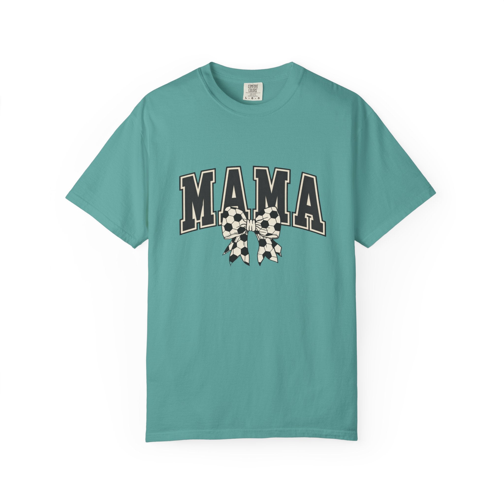 Mama Graphic T-Shirt — Retro Collegiate Letters with Polka Dot Bow