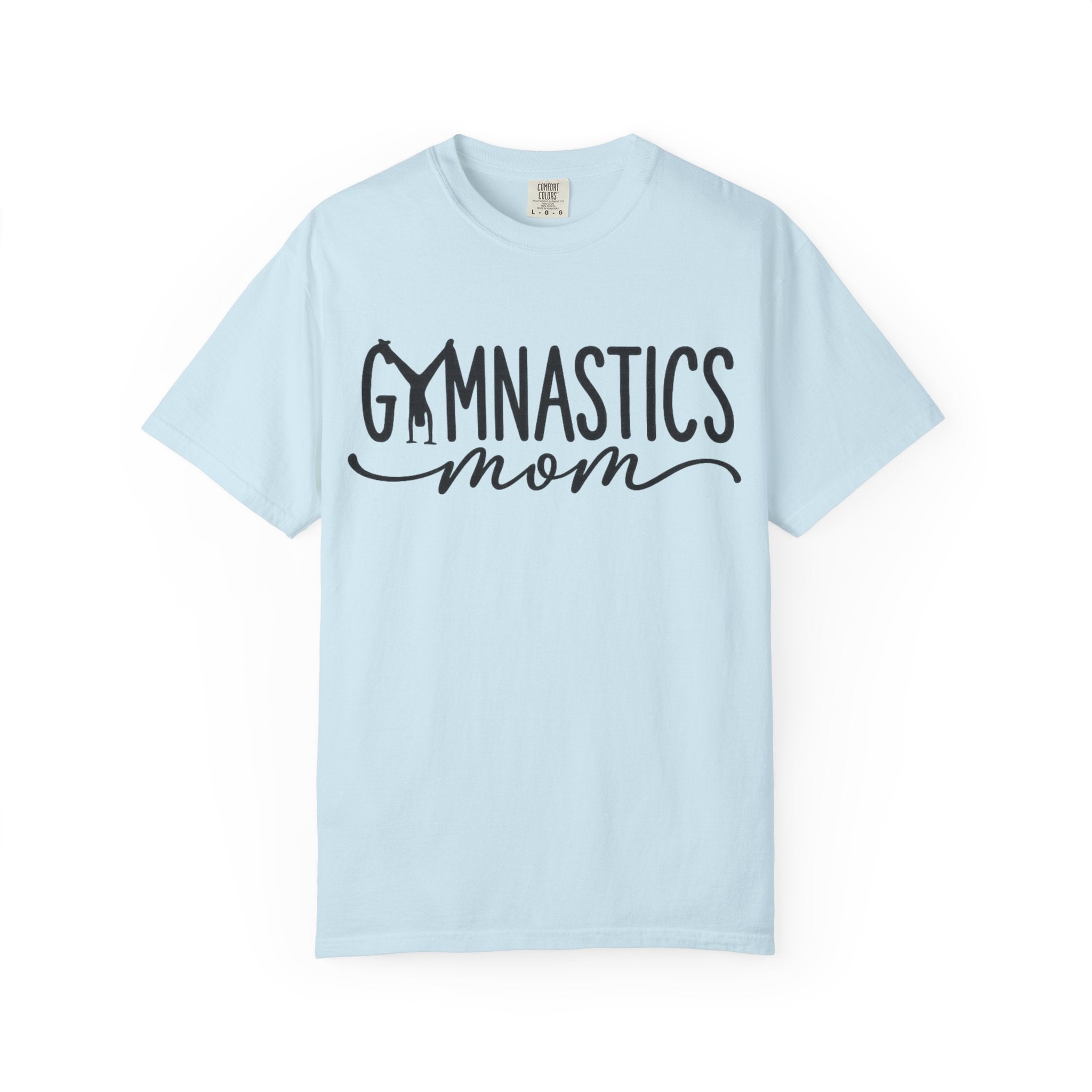 Gymnastics Mom T-Shirt — Casual White Crew Tee with Script Logo