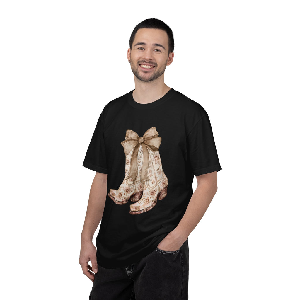 Vintage Floral Cowboy Boots T-Shirt — Western Cowgirl Graphic Tee