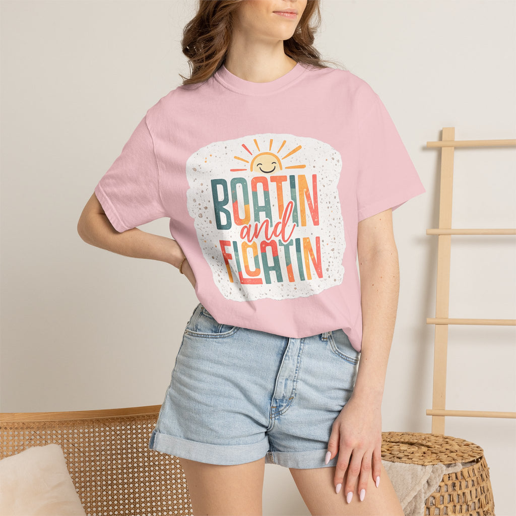 Boatin' and Floatin' T-Shirt — Retro Sun Summer Boating Tee
