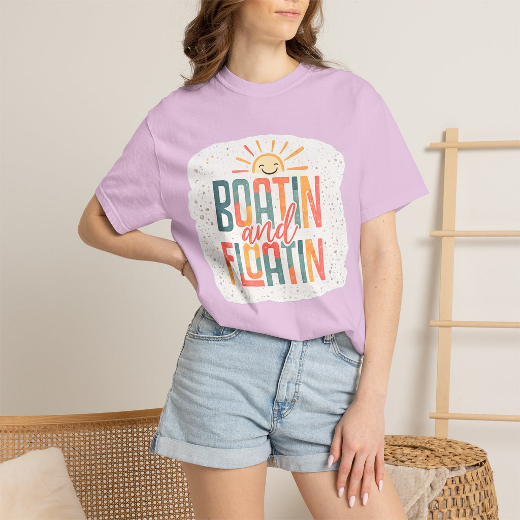 Boatin' and Floatin' T-Shirt — Retro Sun Summer Boating Tee