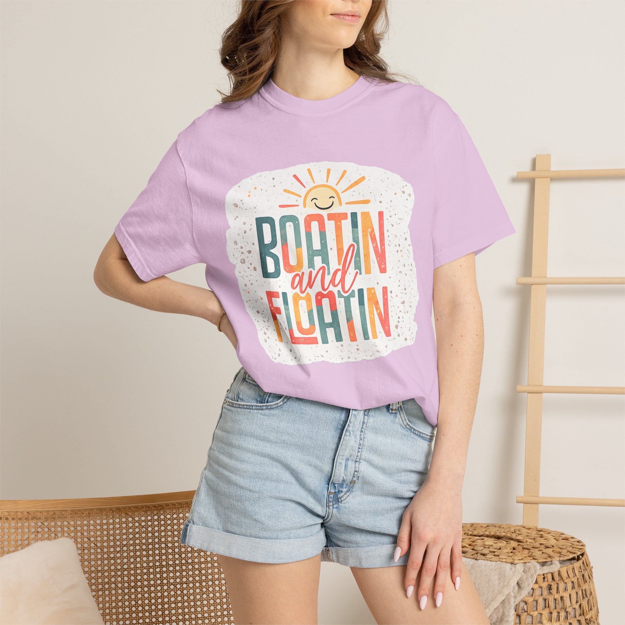 Boatin' and Floatin' T-Shirt — Retro Sun Summer Boating Tee