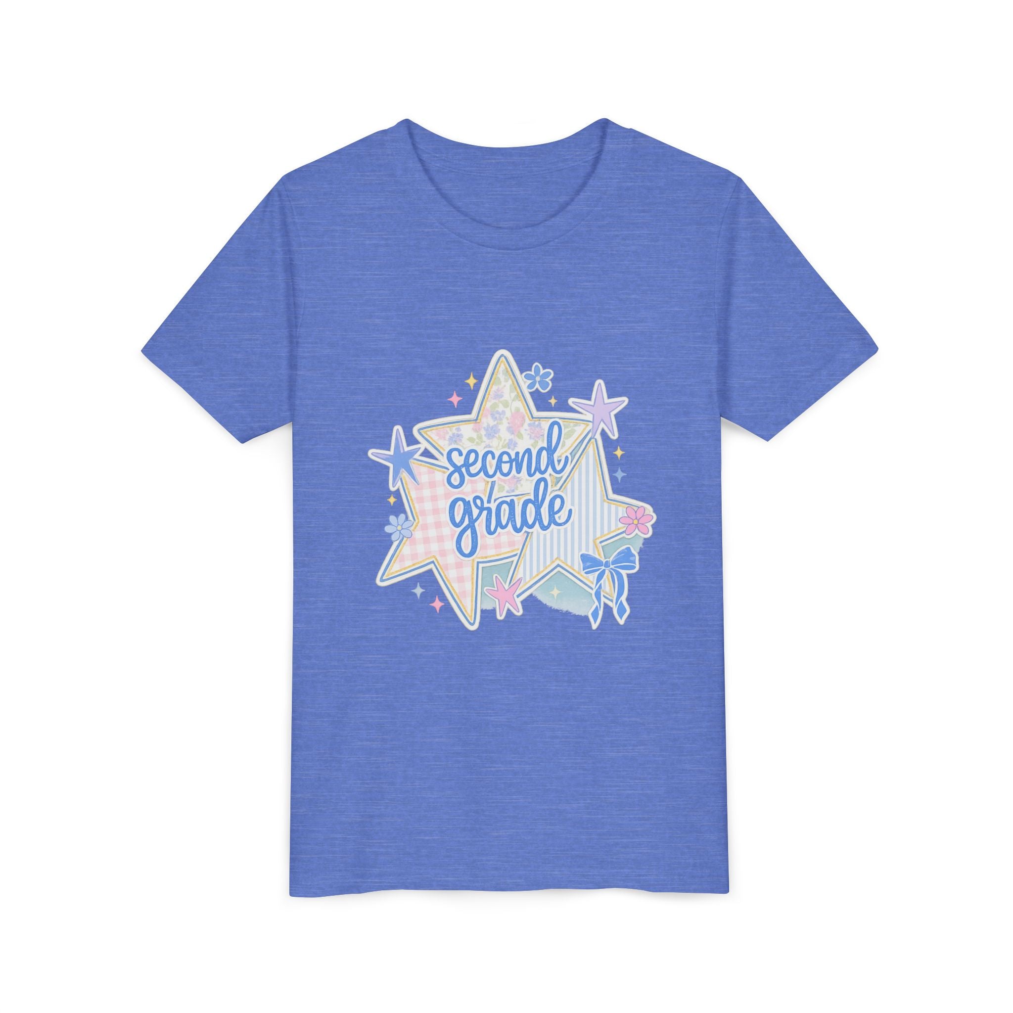 Second Grade Youth T‑Shirt — Cute Pastel Star Back to School Tee