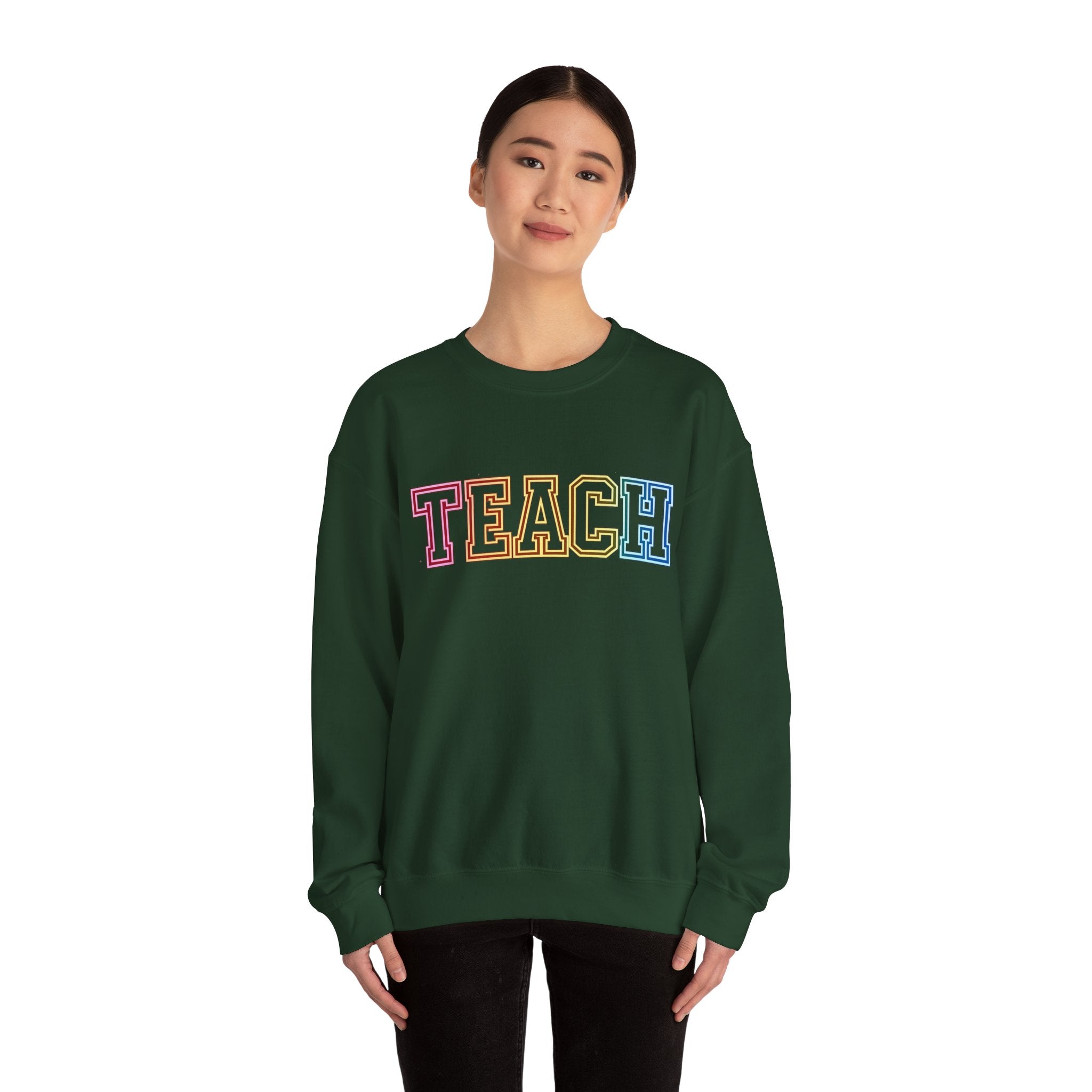 Teacher Rainbow 'TEACH' Crewneck Sweatshirt