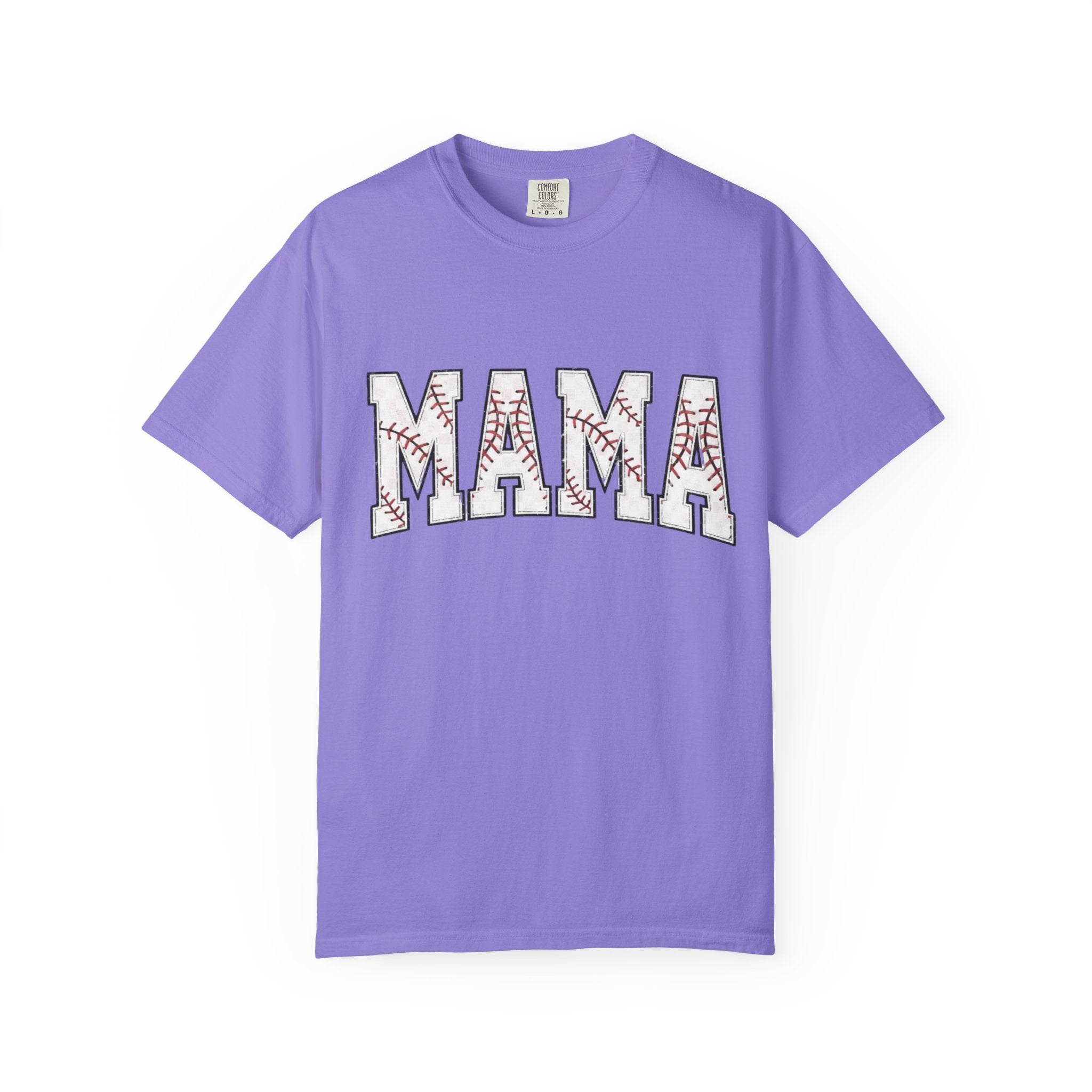 Mama Baseball Tee — 'MAMA' Stitched Baseball Mom T‑Shirt