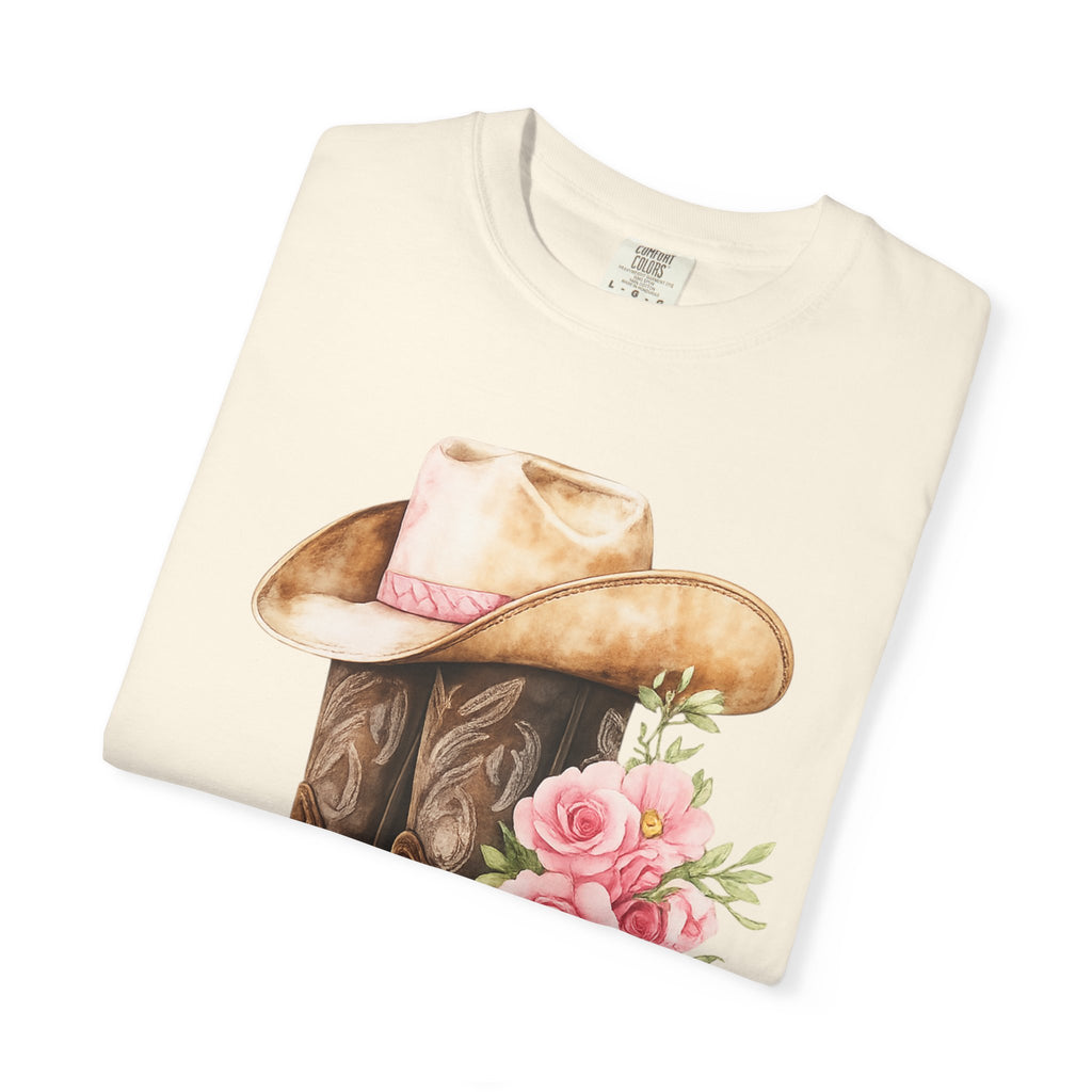 Cowboy Boots & Hat Floral T-Shirt — Western Country Floral Tee
