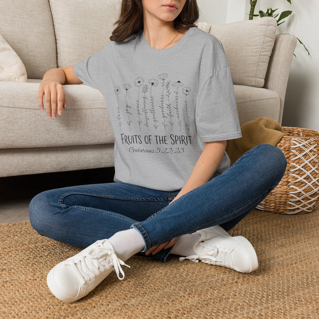 Fruits of the Spirit T-Shirt — Floral Scripture Design (Galatians 5:22-23)