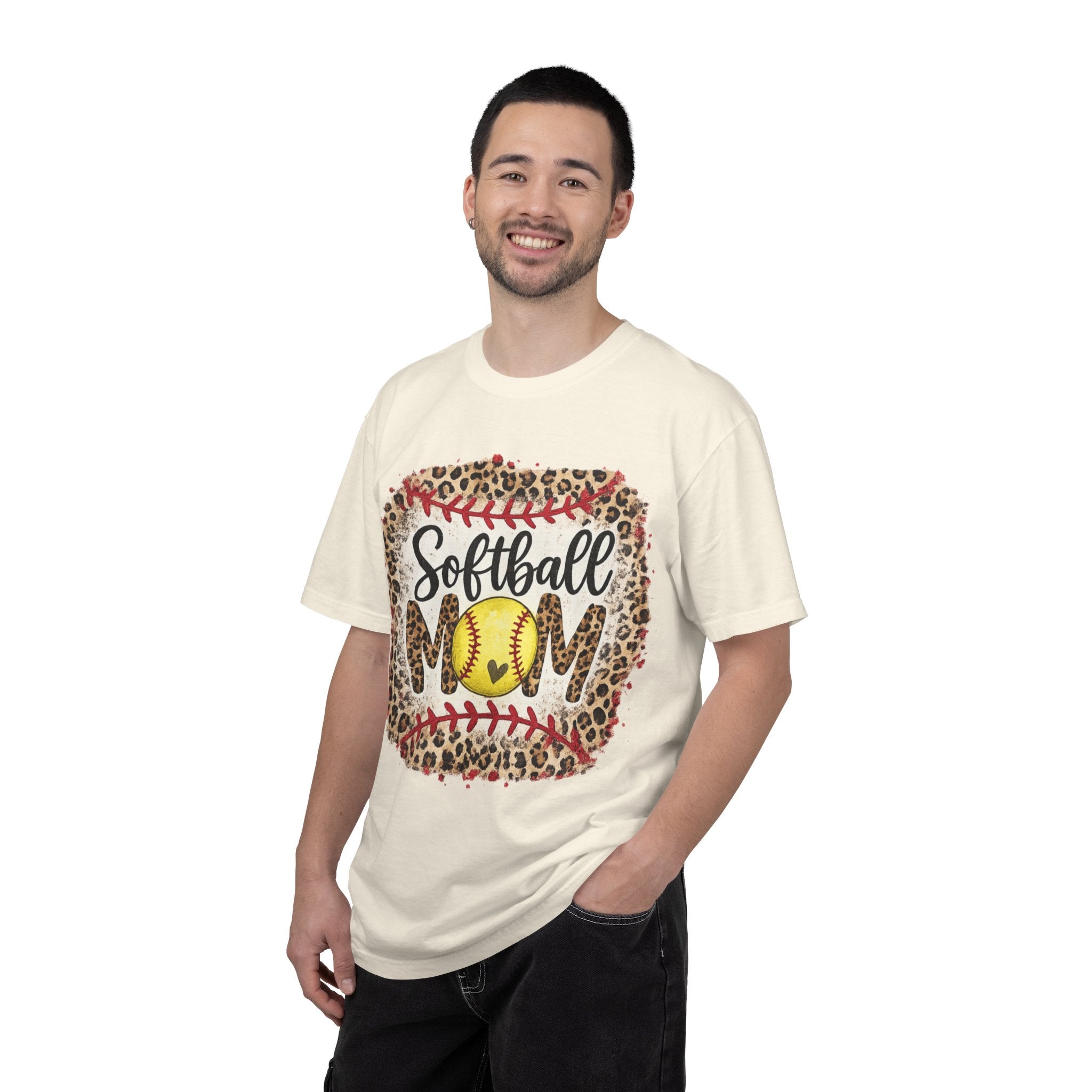 Softball Mom Leopard Graphic T-Shirt