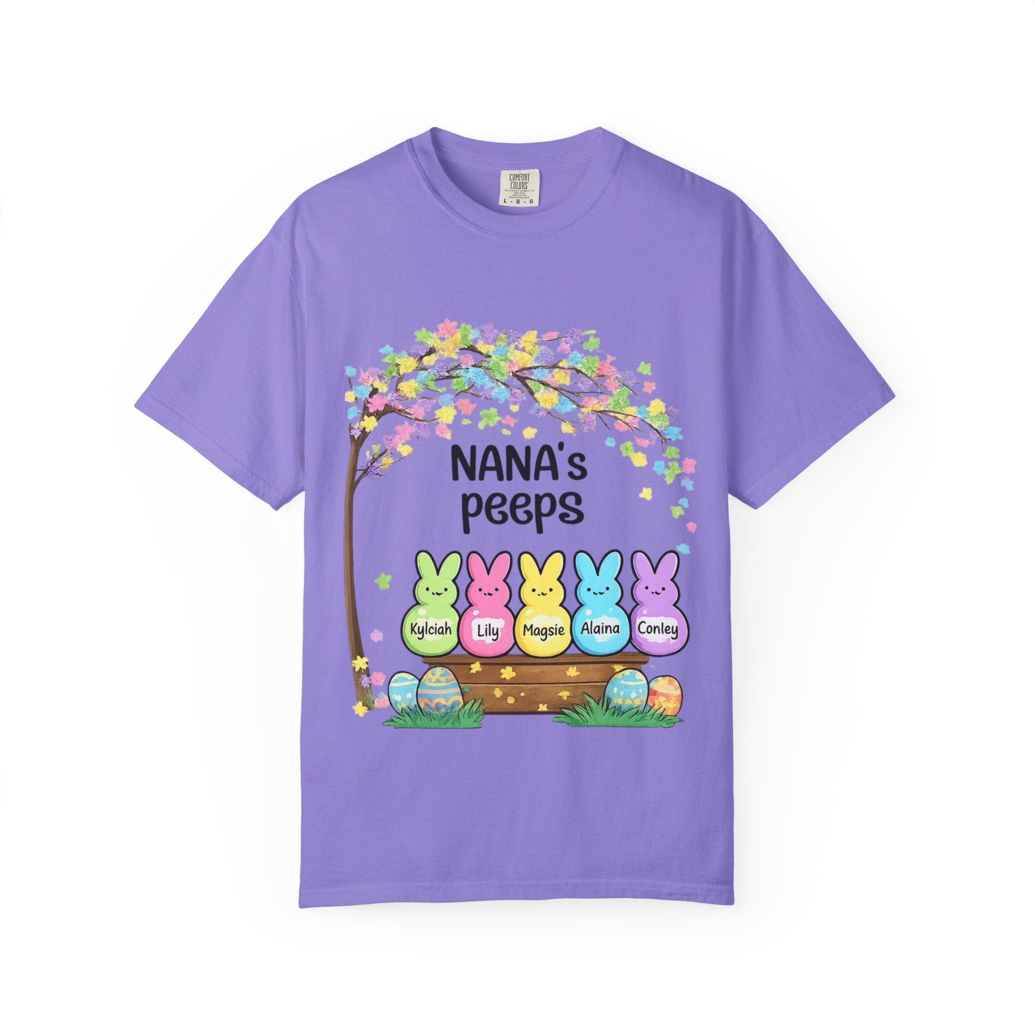 Nana's Peeps Easter T-Shirt — Personalized Grandma Bunny Family Tee