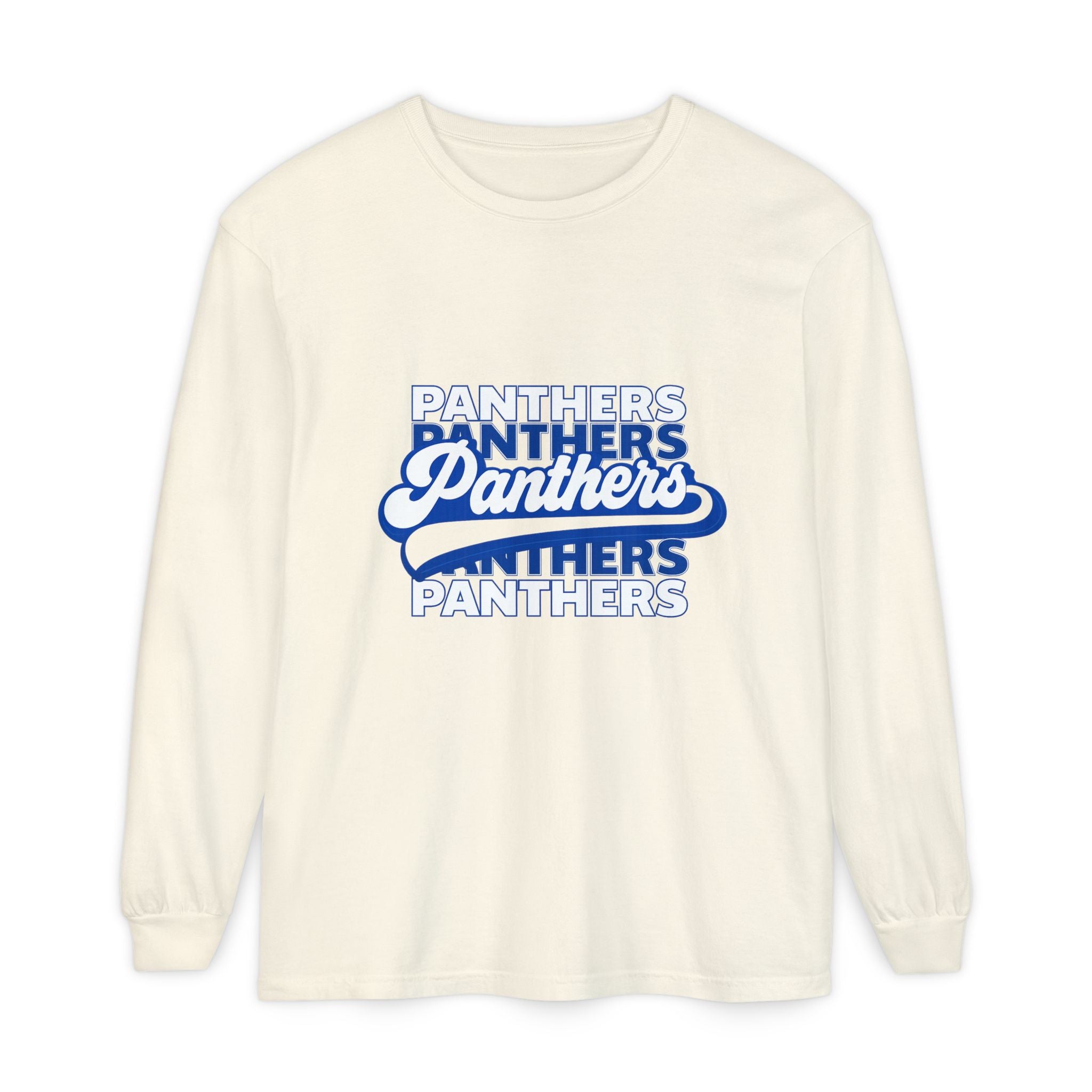 Panthers Retro Script Long Sleeve Tee