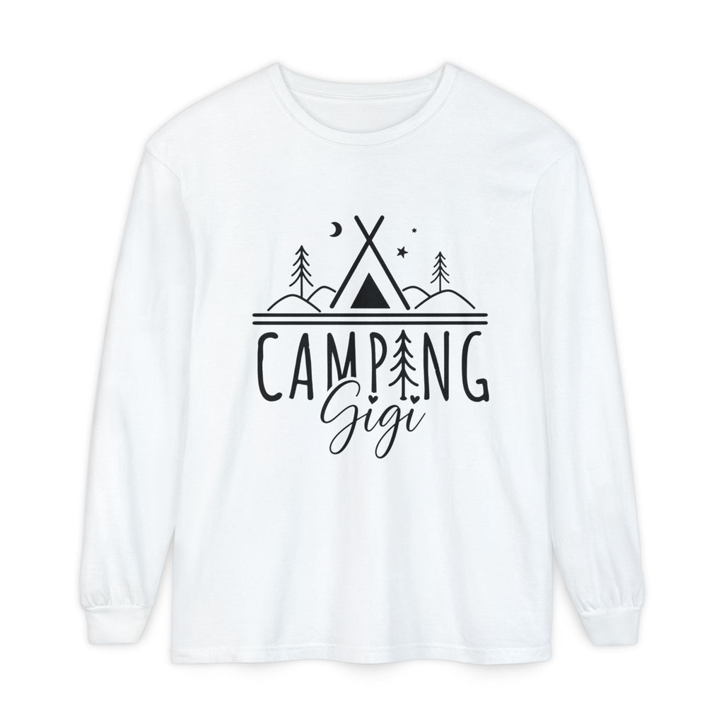 Camping Gigi Long Sleeve Tee — Graphic Camping Tent Shirt for Grandmothers