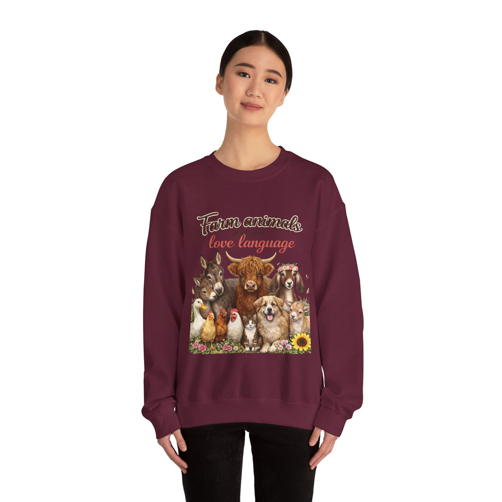 Farm Animals Are My Love Language Crewneck Sweatshirt