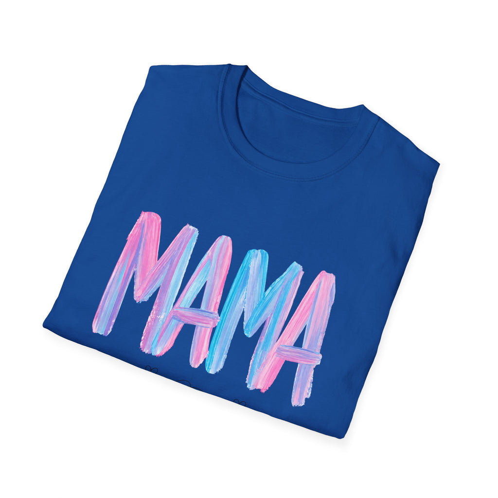 Mama Brushstroke T‑Shirt — Pastel Watercolor Mom Tee for Mother’s Day
