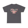 Motherhood Floral Tee — Pink Bow Mom Shirt for Mother's Day