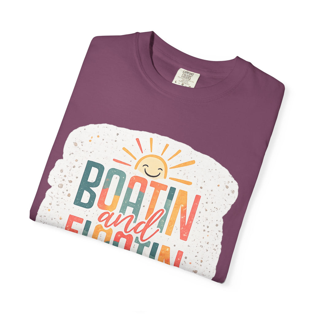 Boatin' and Floatin' T-Shirt — Retro Sun Summer Boating Tee