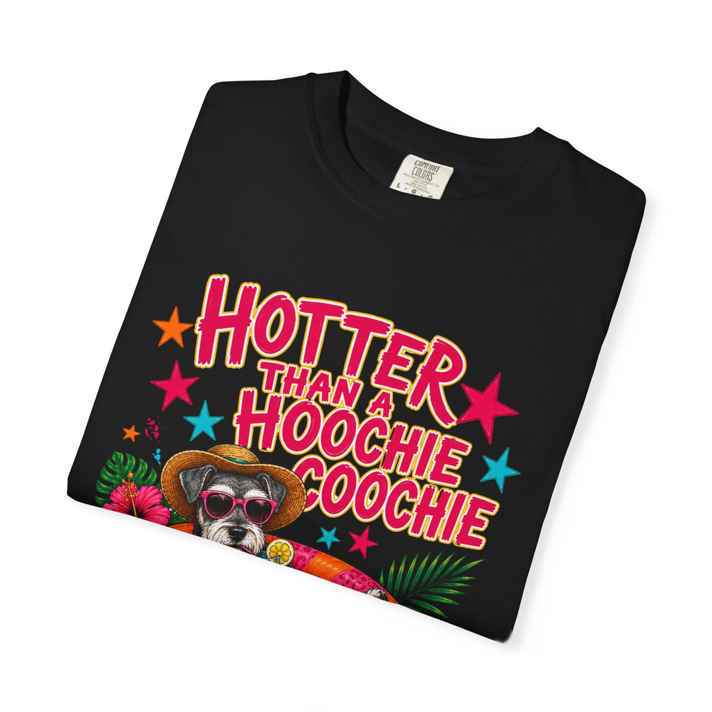 Graphic T-Shirt — "Hotter Than a Hoochie Coochie" Summer Pool Cat Tee