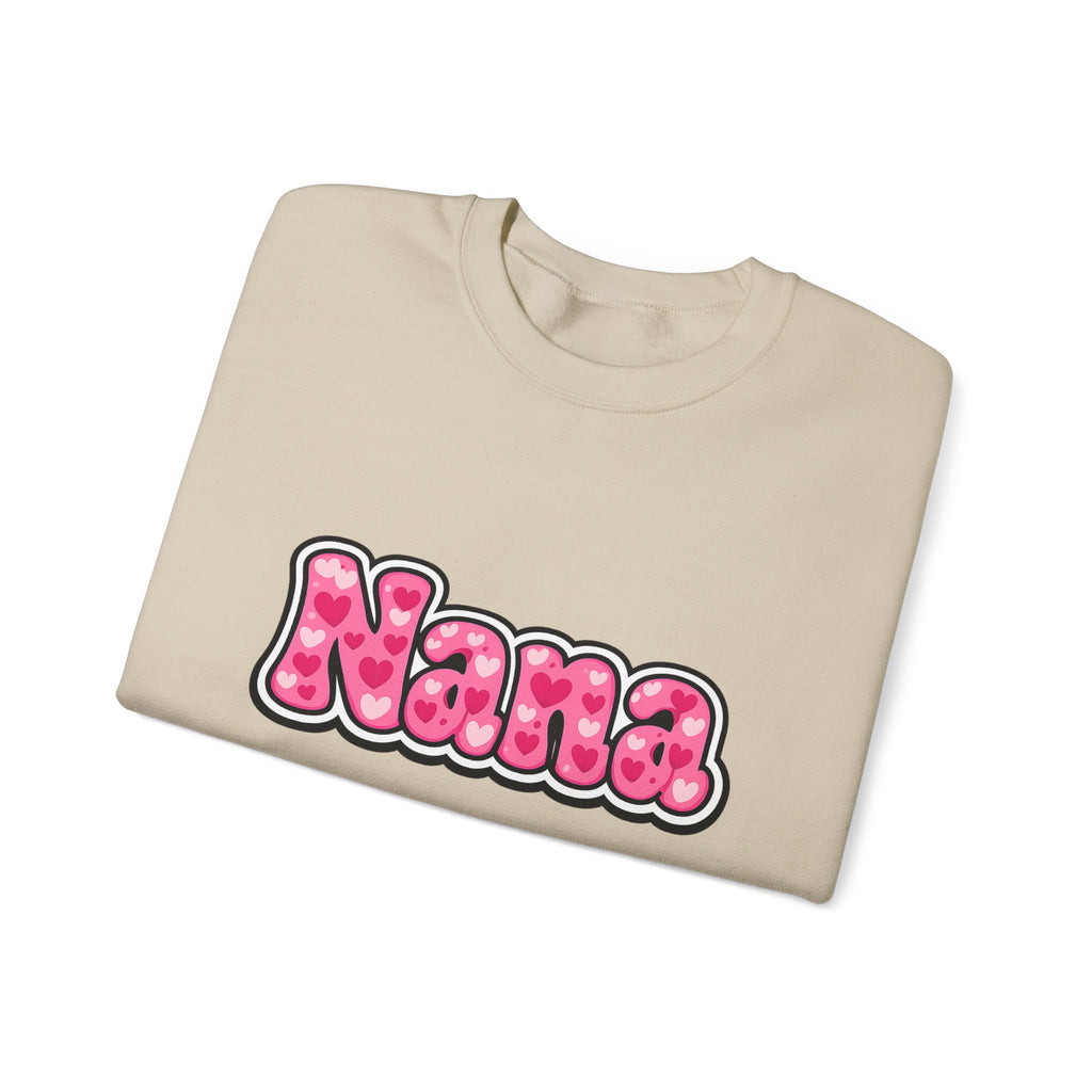 Nana Pink Bubble Text Sweatshirt — Cozy Grandma Gift