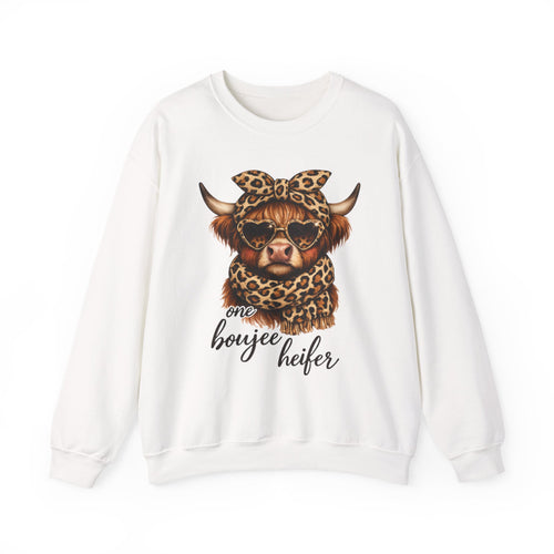 Boujee Heifer Leopard Cow Sweatshirt