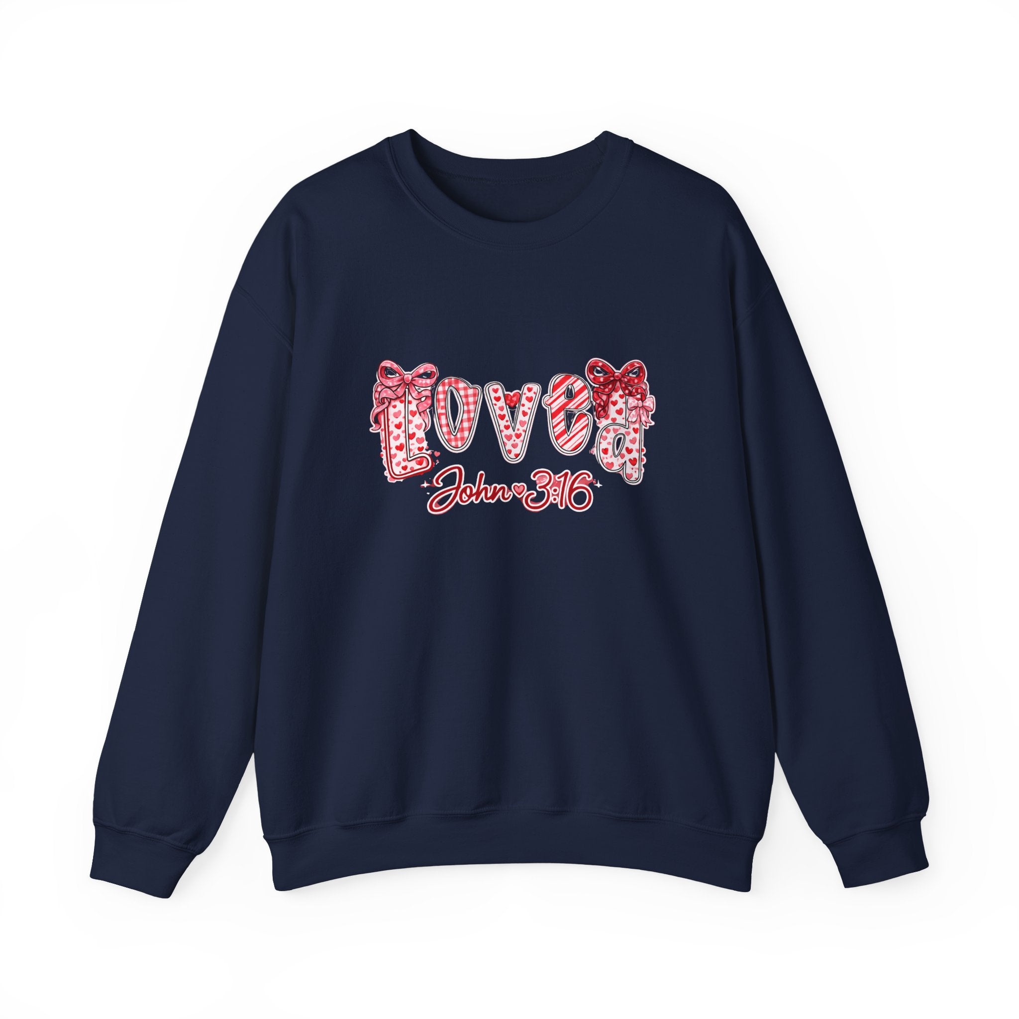 Valentine 'Love' Crewneck Sweatshirt — John 3:16 Script