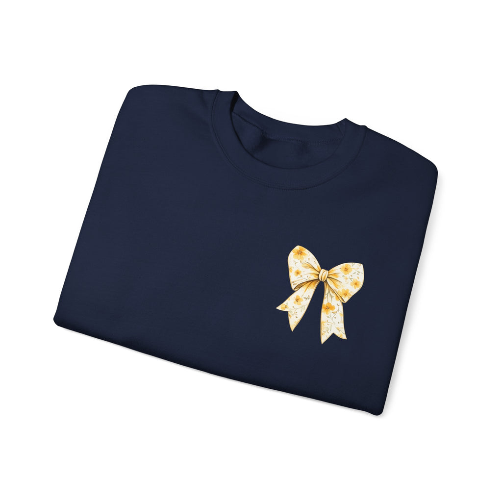 Crewneck Sweatshirt — “God Says You Are” Inspirational Bow Graphic