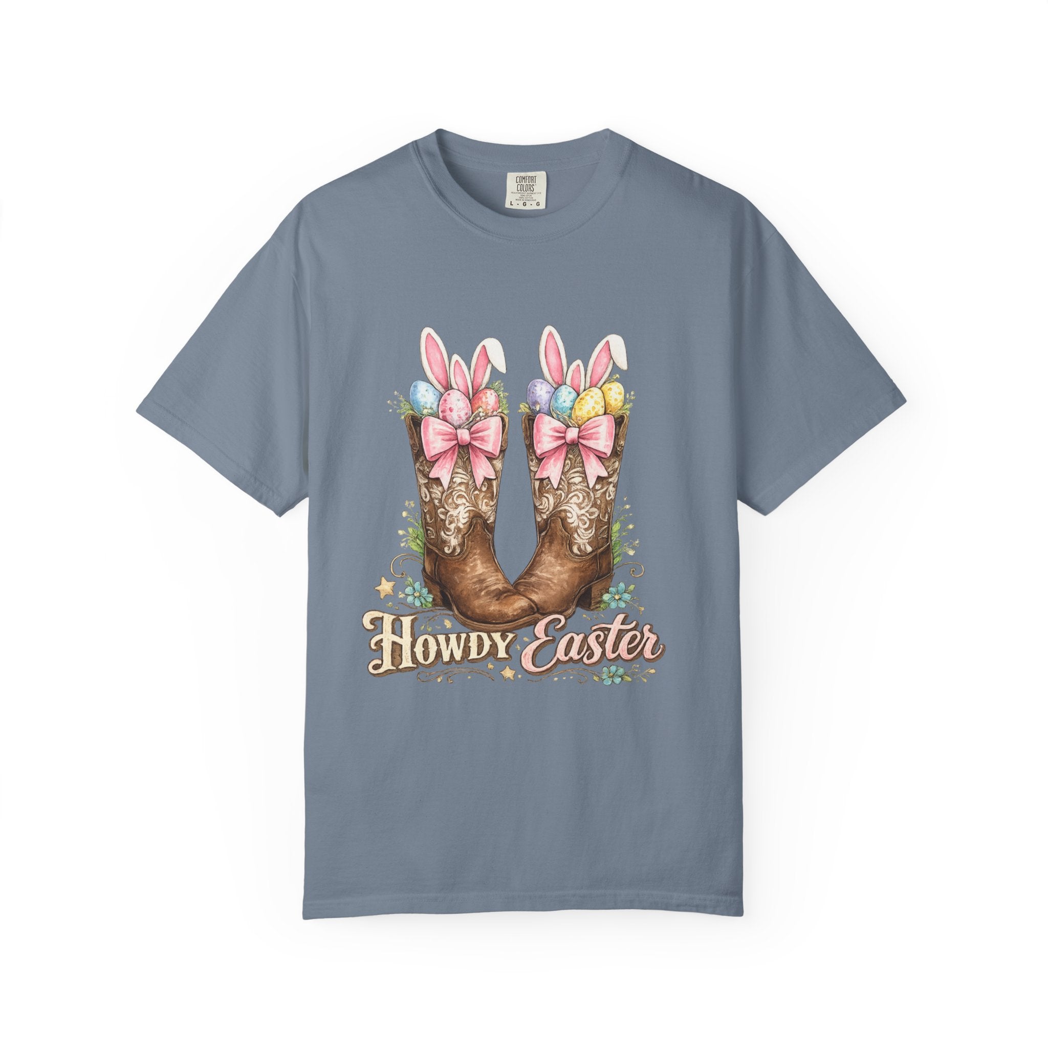 Howdy Easter Cowboy Boots T-Shirt — Western Easter Graphic Tee
