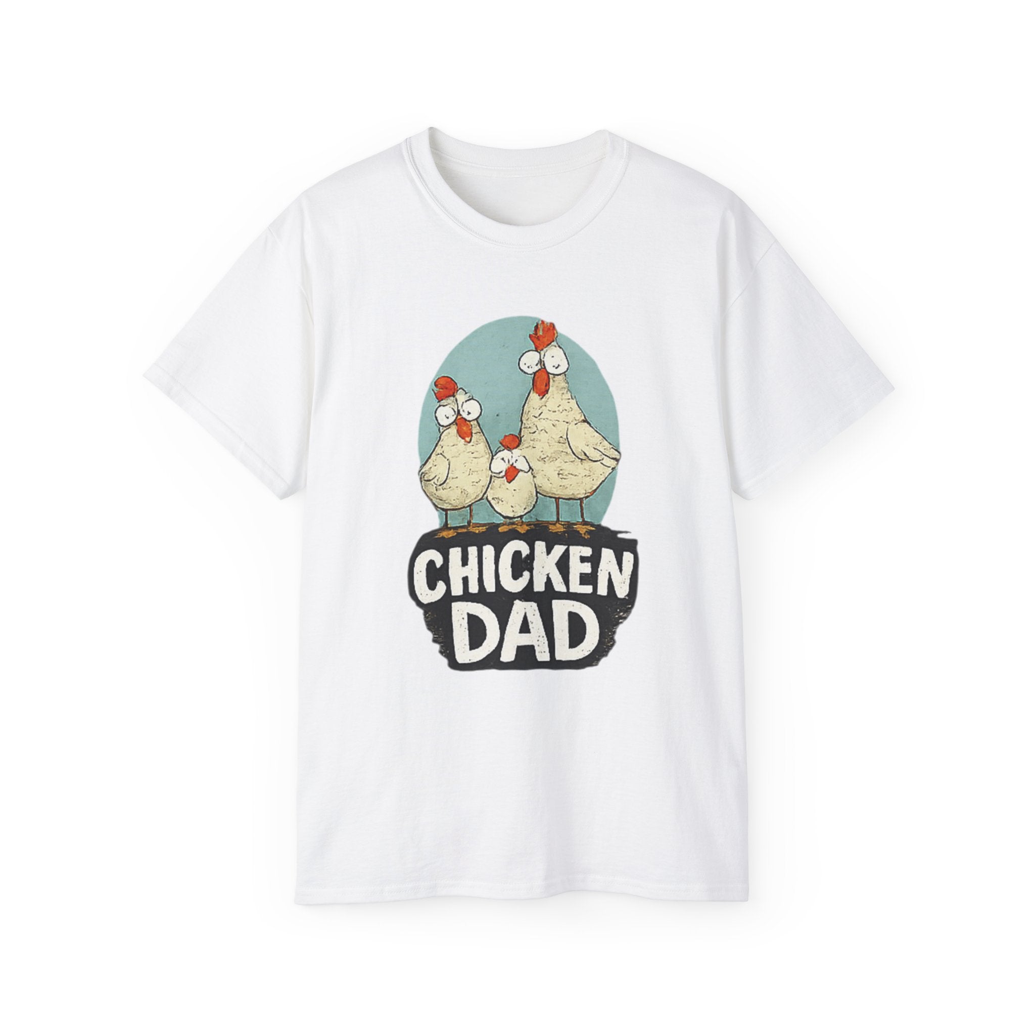 Chicken Dad T-Shirt — Funny Farm Dad Tee with Hen Family Graphic