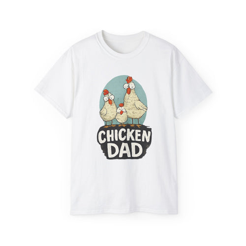 Chicken Dad T-Shirt — Funny Farm Dad Tee with Hen Family Graphic