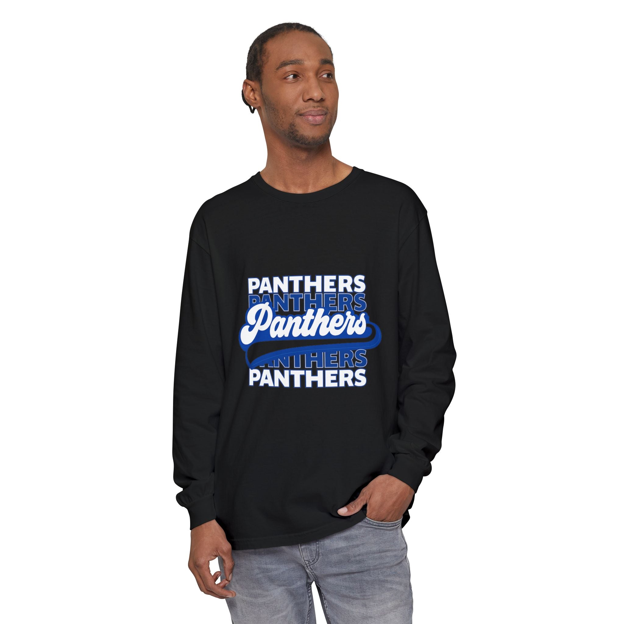 Panthers Retro Script Long Sleeve Tee