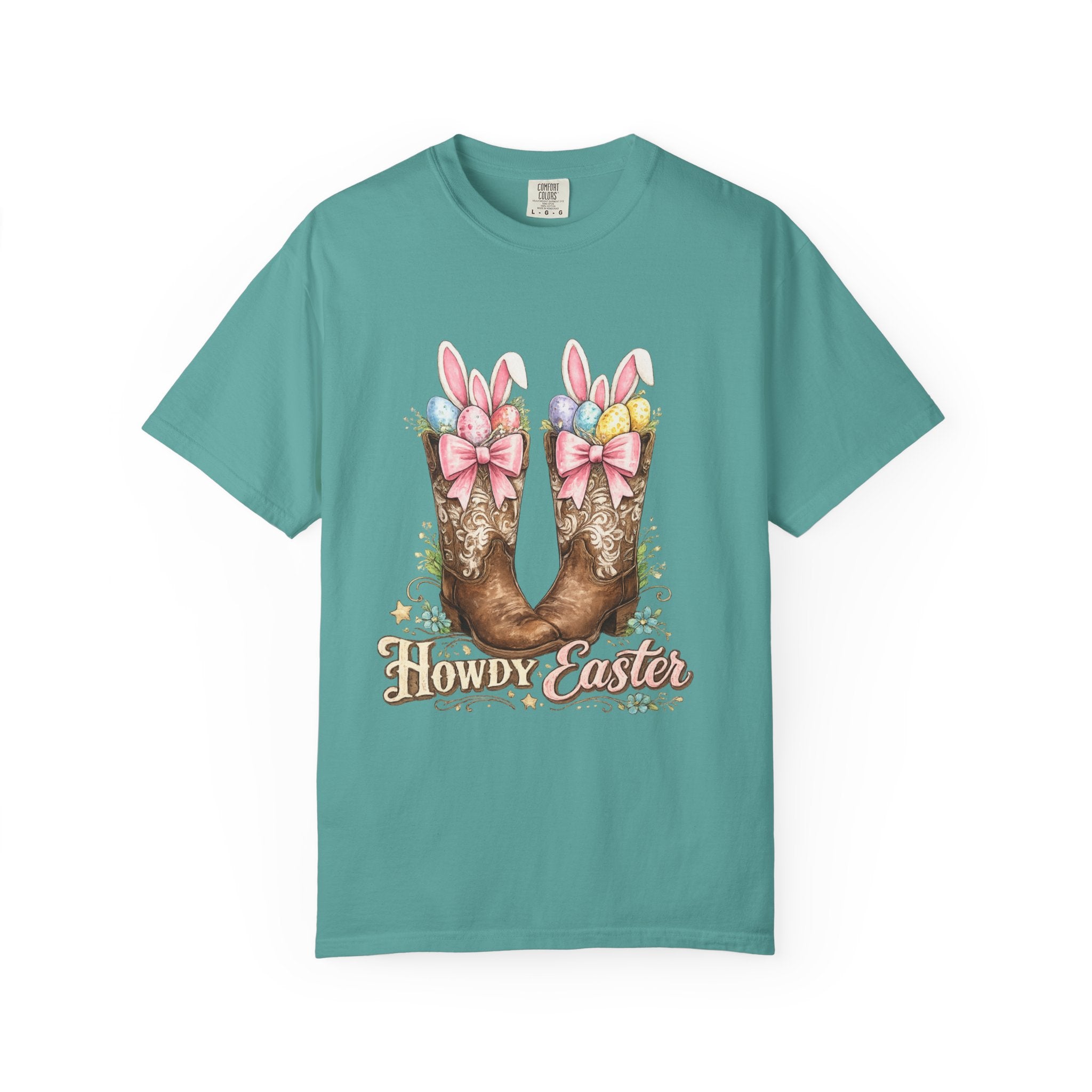 Howdy Easter Cowboy Boots T-Shirt — Western Easter Graphic Tee