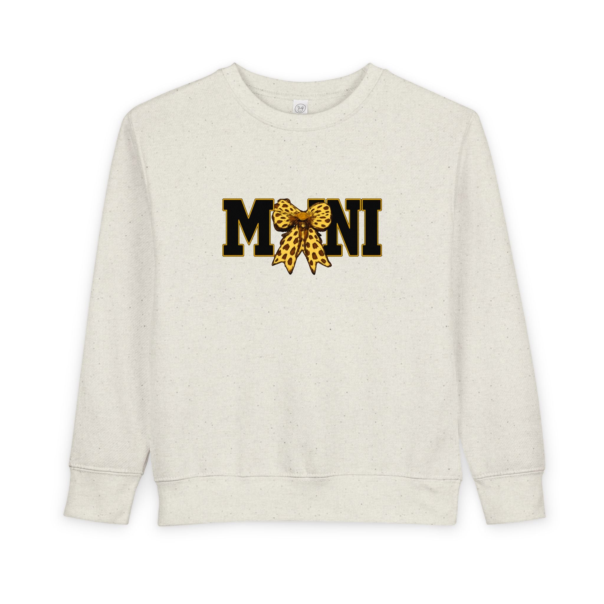 Mini Sweatshirt — 'MINI' Leopard Bow Toddler Pullover
