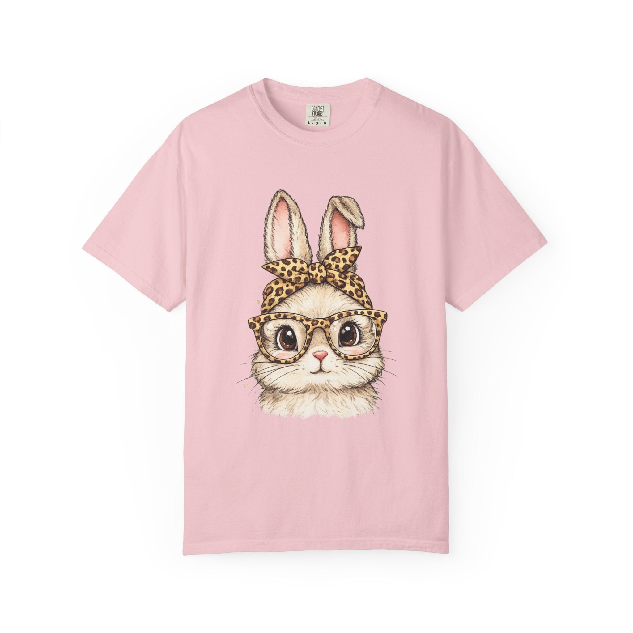 Bunny in Leopard Headband T-Shirt — Cute Vintage Rabbit Graphic Tee