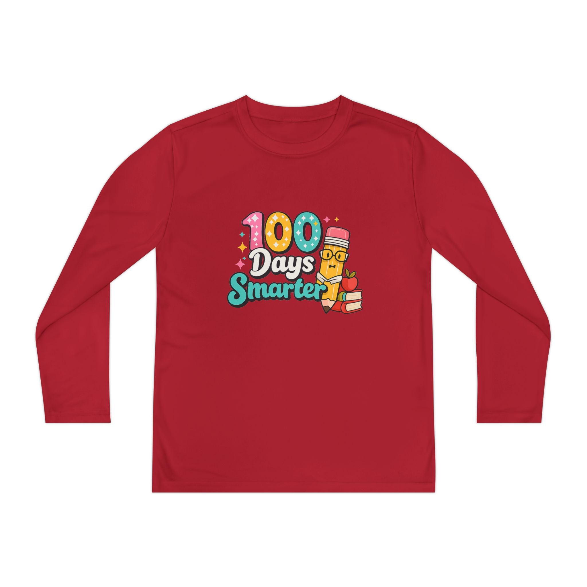Youth Long Sleeve Tee - "100 Days Smarter" School Celebration Shirt