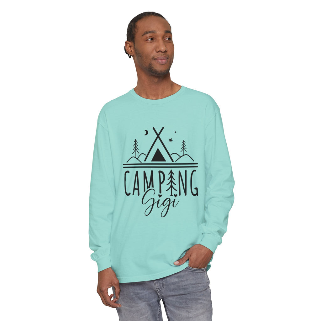 Camping Gigi Long Sleeve Tee — Graphic Camping Tent Shirt for Grandmothers