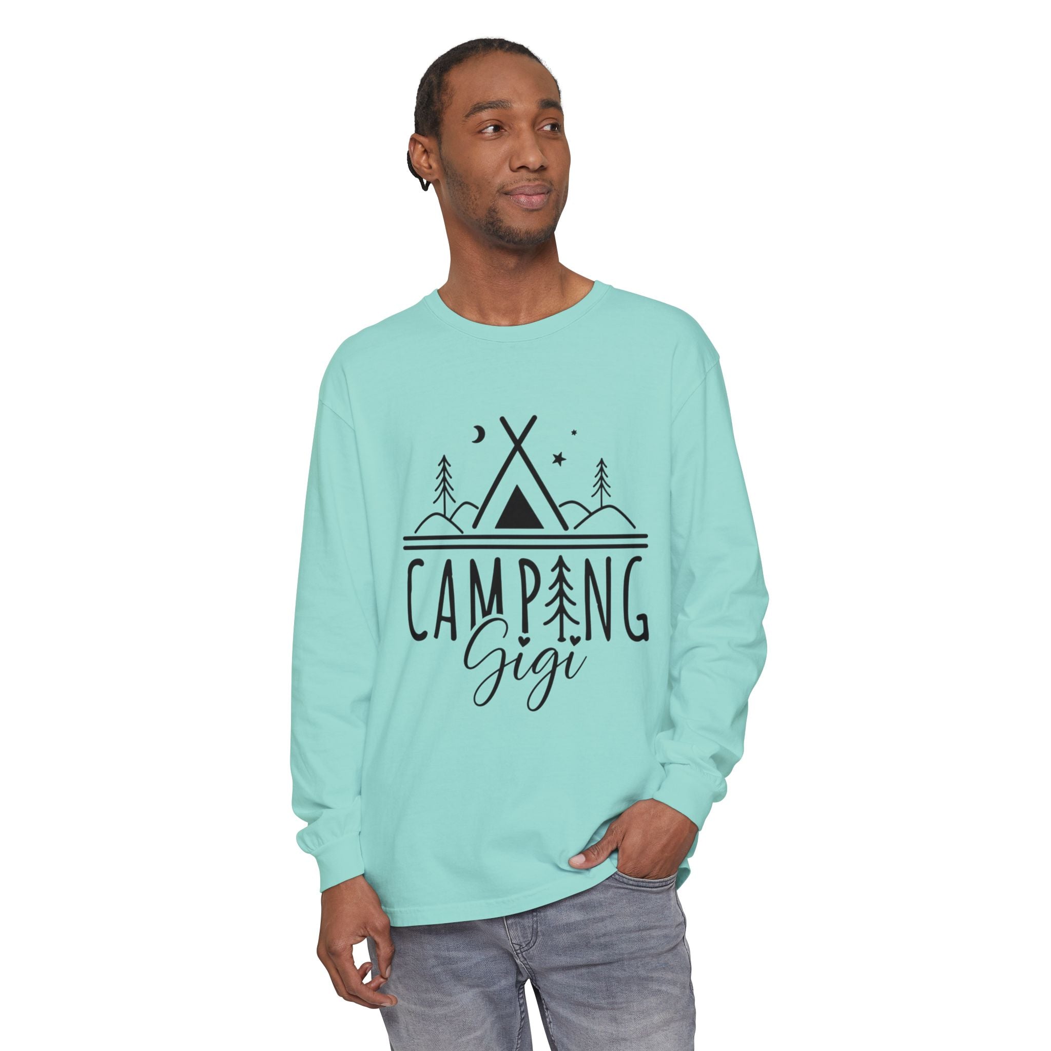Camping Gigi Long Sleeve Tee — Graphic Camping Tent Shirt for Grandmothers