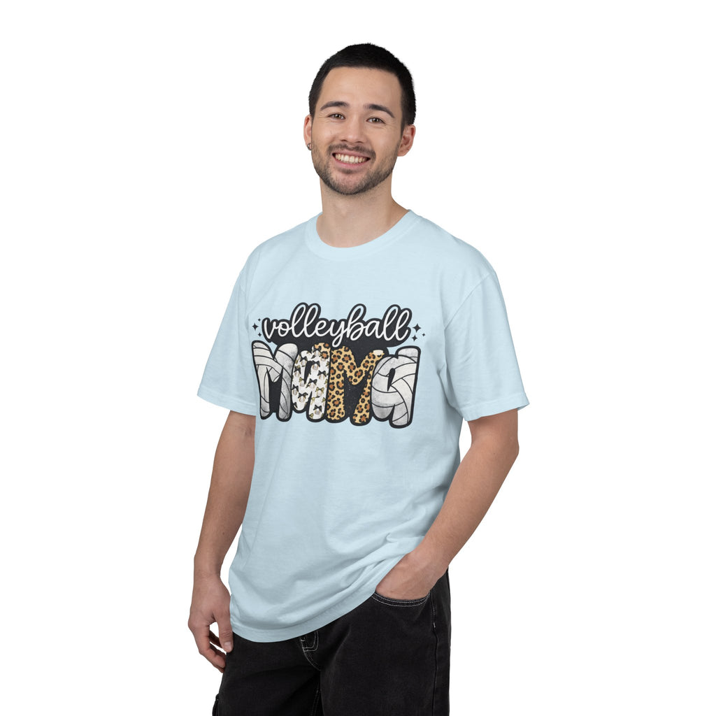 Volleyball Mom T-Shirt — Leopard & Ball Graphic Tee for Coaches & Fans