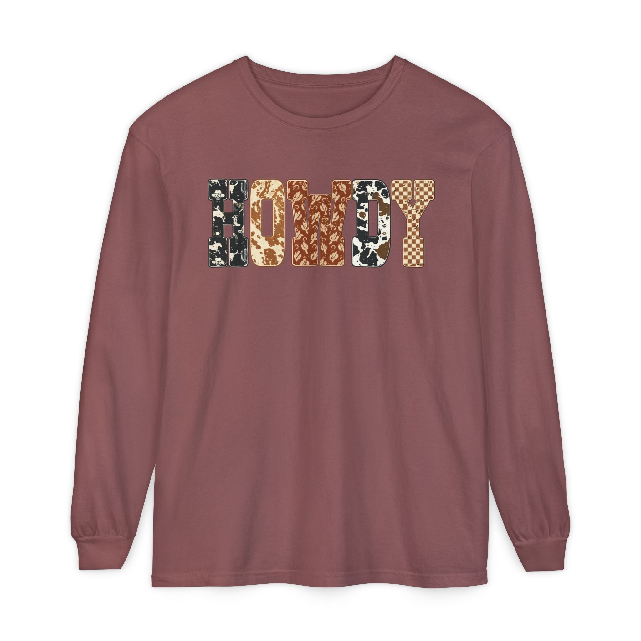 Howdy Pattern Long Sleeve Tee